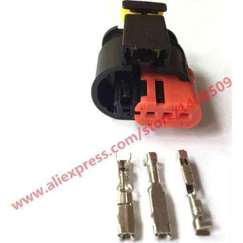 5 Sets 3 Pin Waterproof Automotive Wire Connector Sealed Sensor Fuel/Diesel Injector Ignition coil Connector AMP Tyco 284425-1