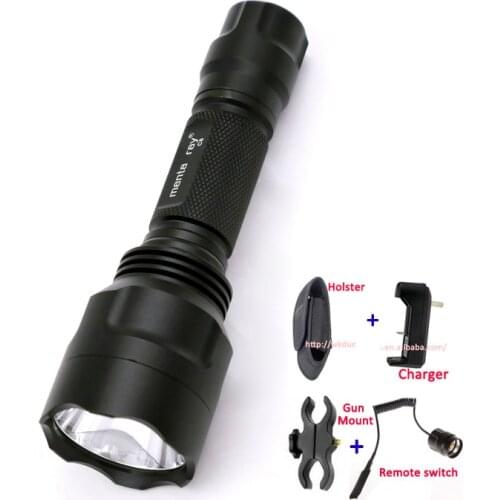 8x7135 10x7135 12x7135 New C8 Cree XM-L2 U3-1A LED 6500K Hunting Flashlight +1Pc Remote Switch/Gun Mount/Holster/Charger