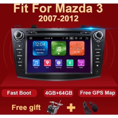 2 Din Android 9 Car DVD Multimedia Player For Mazda 3 2007-2012 In Dash 8 inch Head unit Tap Recorder Auto Radio GPS Navigation