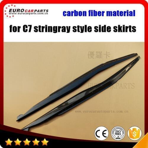 C7 carbon fiber side skirts fit for Corvette C7 to Stringray side step carbon fiber material