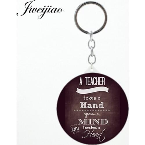 JWEIJIAO Appreciation Teachers Mirrors Keychains bird Love Heart Portable mirror Keyring Holder gift for teacher CT684