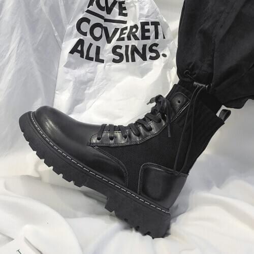 Black Military Ankle Boots Men Work Shoes Casual Snow Hunting Tactical Boots Waterproof Leather Lace Up Botas Militares Botnj7