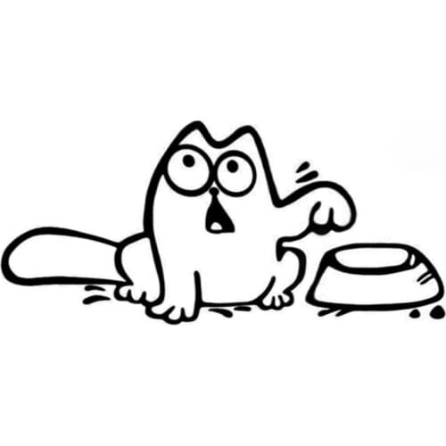 Dawasaru Funny Cat Feed Me Car Stickers Decal Laptop Suitcase Motorcycle Auto Sunscreen PVC JDM JEEP Van Bike Deco Meterial