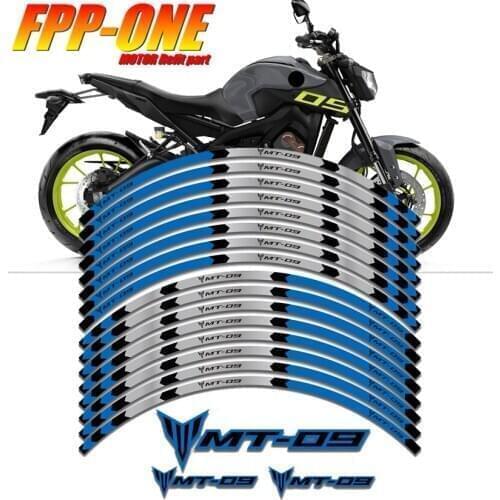 FOR YAMAHA MT-09 MT09 MT 09 Motorcycle Parts Contour Wheel Decoration Decal Sticker Blue
