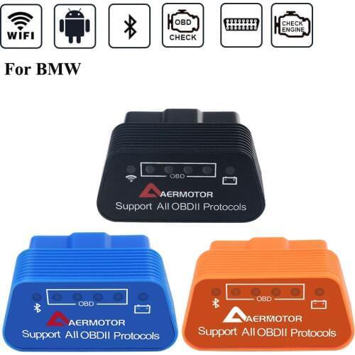 For BMW E39 E46 E60 E61 E90 E61 E87 E53 E52 E30 E34 E36 F10 X3 X5 X6 Bluetooth Wifi ELM327 OBD2 Scanner Code Reader Diagnostic