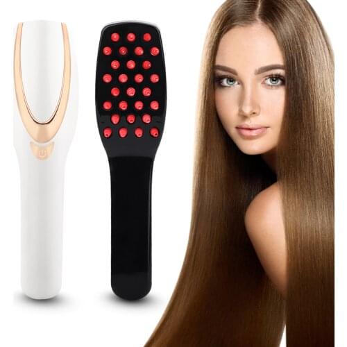Electric Vibration Massage Comb Hair Growth Care Treatment Anti Hair Loss Phototherapy Scalp Massager Comb USB Rechargeable