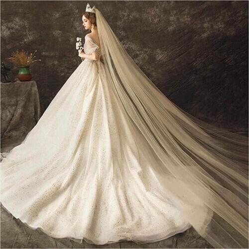 Wedding Veil Bridal Long Veils Cathedral Length Soft Veil Bride Hair Dress with Comb 2T 118 Inches for Women and Girls