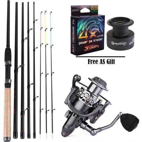 Sougayilang 3.0M Feeder High Carbon Rod Sets with Spinning Reel 3 Sections L M H Power Fishing Rod Combon Feeder Rod Pesca