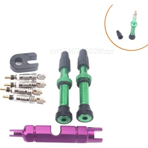 Hot Selling 2 Sets of 40mm Green French Valve with Maintenance Kit for Mountain Bike