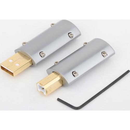 Monosaudio A50G/B50G 24K Gold Plated USB2.0 Plug USB A Connector DIY Hi Fi USB Cable Gold Plated Bronze USB Shell
