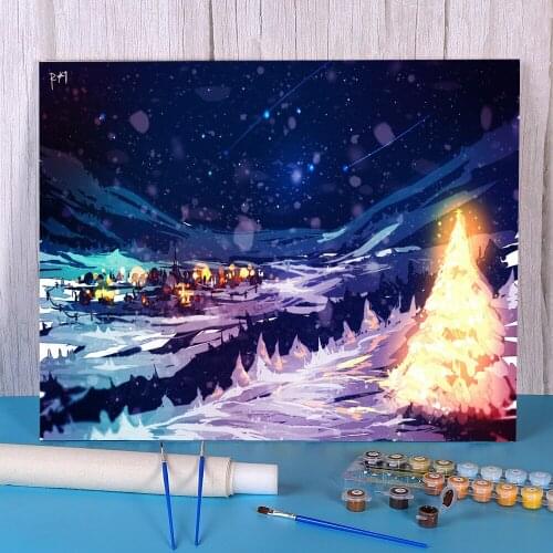 Scenery Painting By Numbers Kit Acrylic Paints 40*50 Boards By Numbers Loft Wall Picture For Wholesale
