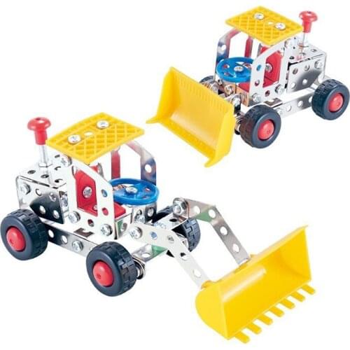 5 in 1 Engineering Vehicle Set Metal Assembly Building Block Nut Disassembly Childrens DIY Intellectual Toys for boy child