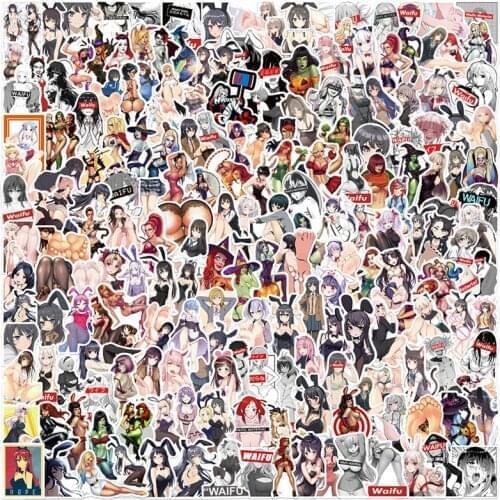 200Pcs Explosions Personality Rabbit Sexy Girl Stickers Graffiti Sticker Bicycle Skateboard Guitar Suitcase Waterproof Sticker