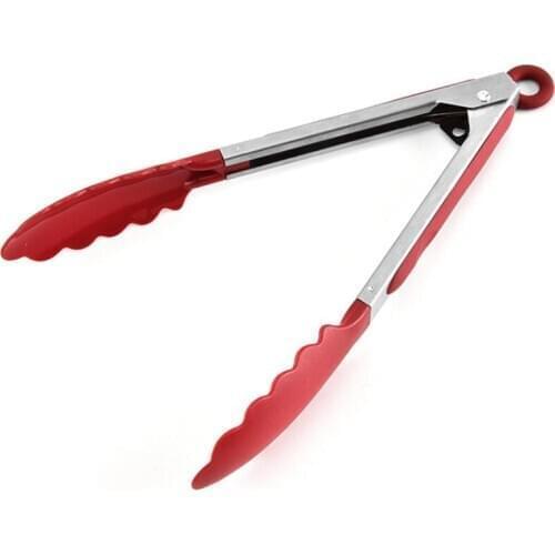 Stainless steel Nylon Kitchen Tongs BBQ Clip Salad Bread Cooking Food Serving Tongs Kitchen Tools High-quantity Food Clip