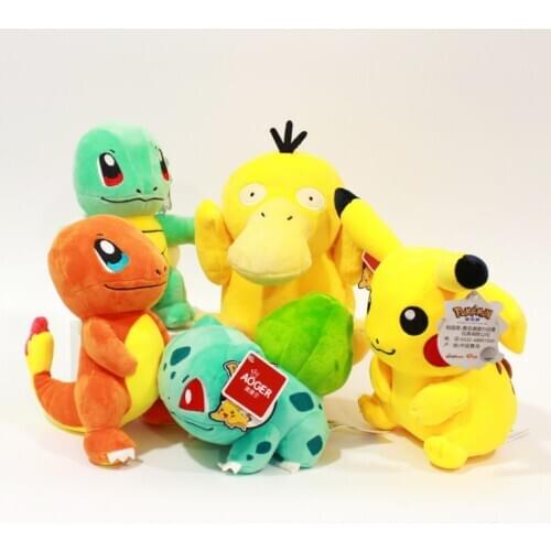 New 6 Styles Genuine Pika Psyduck 8-9” 20-23CM Plush Doll