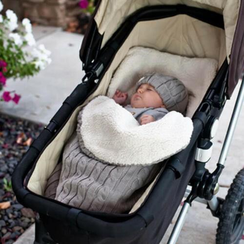 2019 Brand New Style Newborn Baby Hooded Sleeping Bag Swaddle Knit Wrap Swaddling Blanket Warm Pram Sleeping Bag