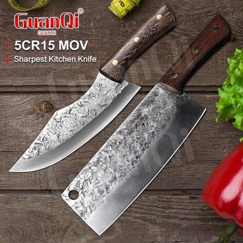 Stainless Steel Knife Professional Kitchen Meat Vege Slicing Chopping Knife Handmade Forged Kitchen Knife Sharp Cleaver Knives