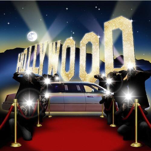 Paparazzi Hollywood car Vip Red Carpet mountain Full Moon backdrops High quality Computer print party background