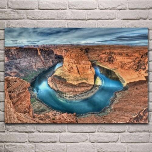 Horseshoe Bend Grand Canyon Park river landscape fabric posters on the wall picture home art living room decoration KJ327