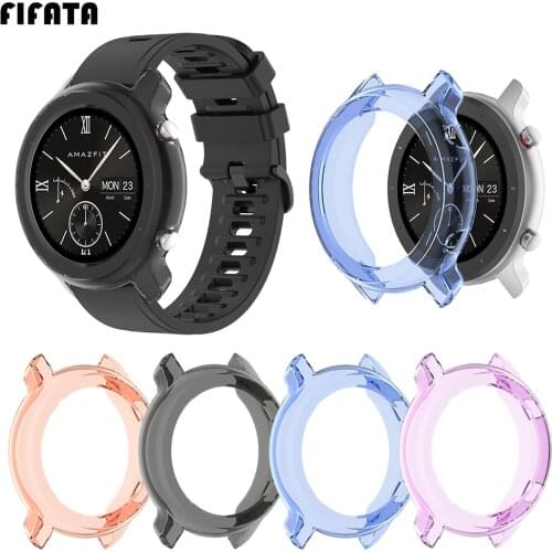 FIFATA Transparent TPU Soft Silicone Protective Shell For Huami Amazfit GTR 47MM/GTR 42MM Smart Watch Replacement Watch Case