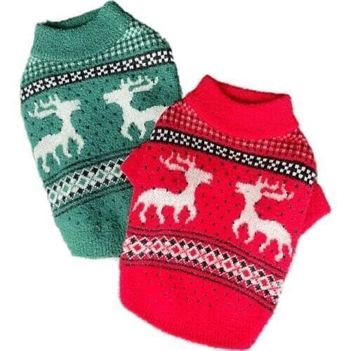 Christmas Dog Clothes Cat Puppy Doggie Sweater Coat Knit Apparel Chihuahua Yorkshire Pomeranian Poodle Schnauzer Pug Clothing