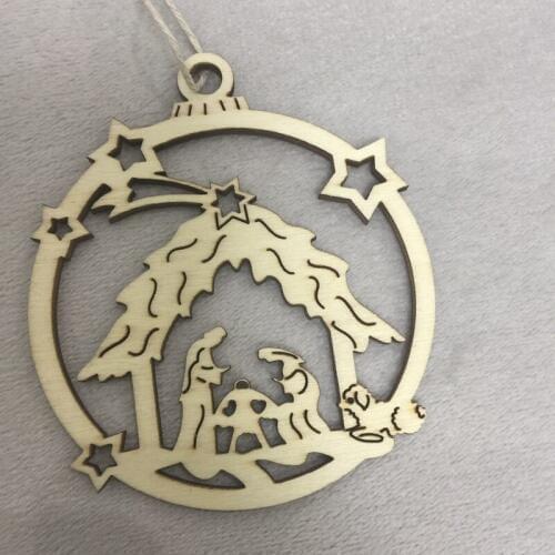 Nativity Scene - Laser Cut Out Unfinished Wood Shape Craft Supply