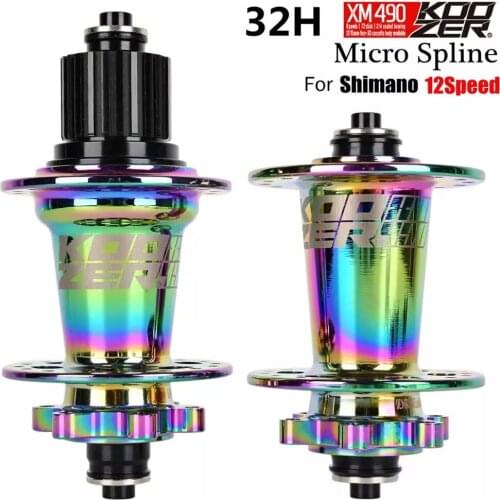 KOOZER XM490 PRO Micro Spline Freehub Cassette 4 Bearing Hub Bicycle Hubs 135x10 142x12MM MS 12 Speed MTB Disk Brake Hub 32holes