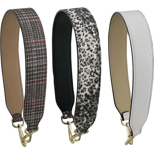 IMIDO 64cm Shoulder Bag Strap Replacement pu Leather Handbag Belt Bag Short Strap Wide tote bag Accessory Parts Leopard STP166