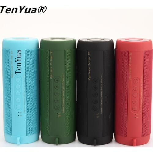 T2 Outdoor Waterproof Super Bass Bluetooth Speaker Mini Portable Wireless Column Loudspeakers Amplifier Stereo Speakers