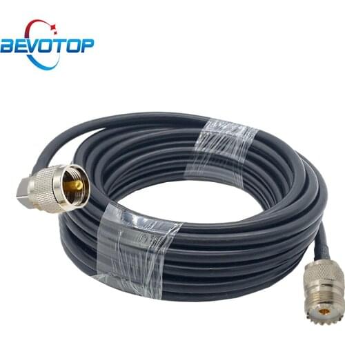 UHF Male PL259 Right Angle to UHF SO239 Female JacK 50Ohm RG58 Extension Cable Adapter for CB Radio Ham Radio FM Transmitter