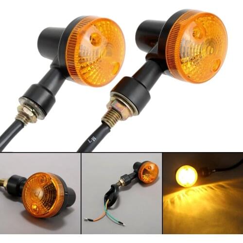 1Pair Motorcycle Turn Signal Indicator Lights Lamp Amber Light 12V Universal Blinkers Flashers For Honda Yamaha KTM ABS Plastic