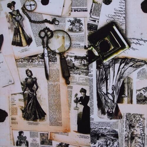 1 yard Cotton Fabric for cloth,handmade,patchwork,bedding - Old Newspaper (width=110cm)