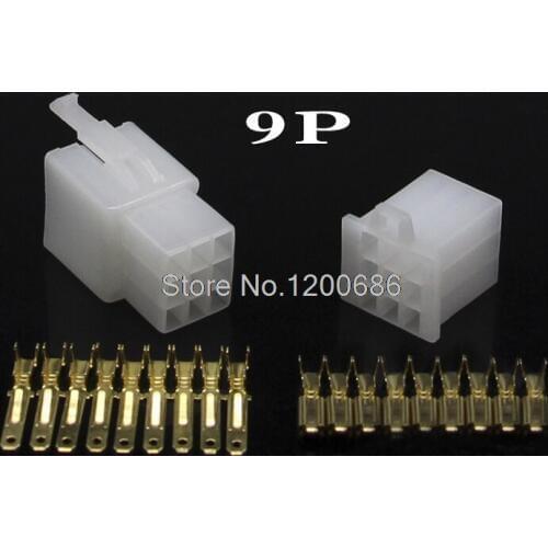 2.8mm 9 pin Automotive Motorcycle ebike car wire Connector Male Female cable terminal plug Kits