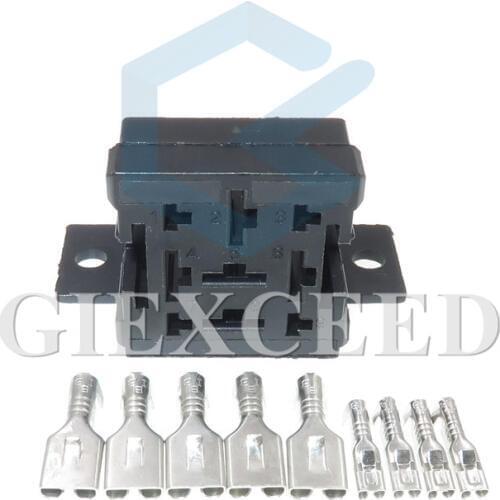 2 Sets 9 Pin Automotive Relay Fuse Holder Female Connector Wire Socket With Terminals