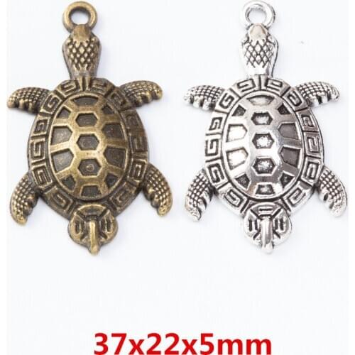 20 pieces of retro metal zinc alloy tortoise pendant for DIY handmade jewelry necklace making 7288