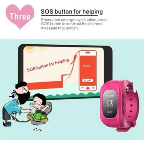 2017 Fashion GPS Tracker Children Kids Smart Watch Q50 With SIM Card Slot SOS Phone Call For children