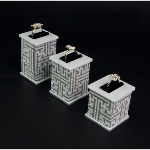 3pcs Acrylic Stand For Ring Jewellery Display Trays Decoration Rack Showcase