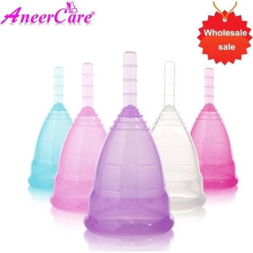 50 Pcs/lot menstrual cup copa menstrual de silicona medica menstruelle collector menstrual lady cup copa mestrual Aneercare