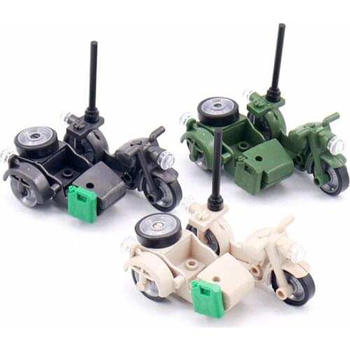 Building Block Accessory for WW2 Military Sidecar Motorcycle Motor Tricycle of Germany Army Landforce