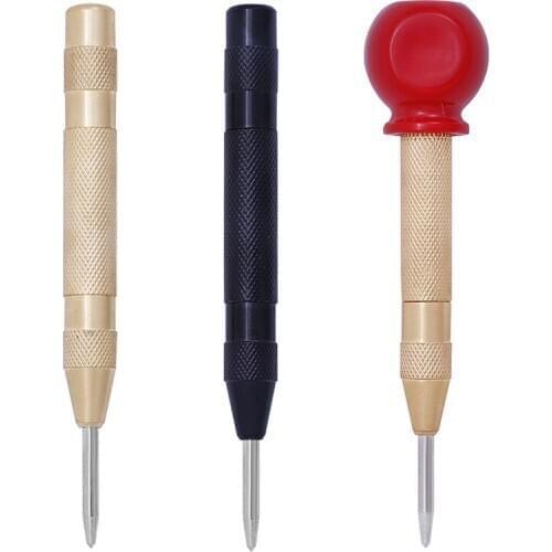 Imzay DIY High Speed Steel Automatic Center Punch With Grip Cap Locator Semi-automatic Center Punch for Car Home Glass