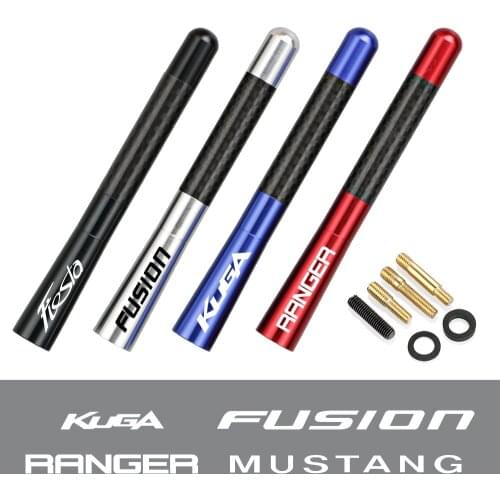 12cm Carbon Fiber Radio Car Antenna For Ford Fiesta Fusion Kuga Ranger Mustang Explorer Ecosport Ghia ST Shelby Auto Accessories