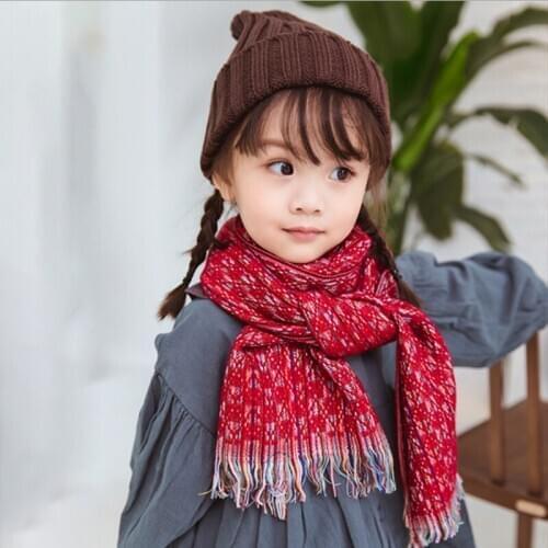 Baby Children Winter Warm Knitted Scarf For Girls Boys Autumn Knitted Tassel Shawl Kids Soft Casual Long Scarf Tassel Bufandas