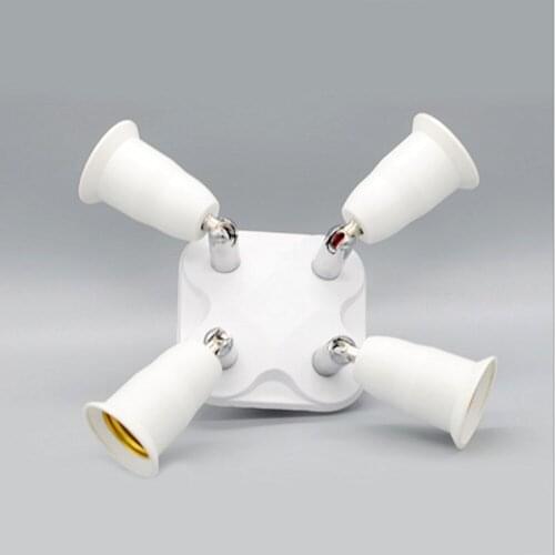 E27 Splitter 4 Heads Lamp Base Adjustable LED Light Bulb Holder Adapter Converter Socket Multi-conversion Lamp Bulb Holder