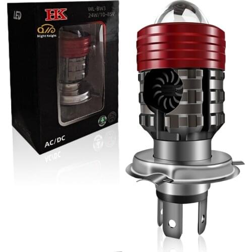 Night knight Motorcycle Headlights H4 H2 Highlight LED Fog Lights High/Low Beam Motorbike 2 Colors Laser Lens Headlamp 12V