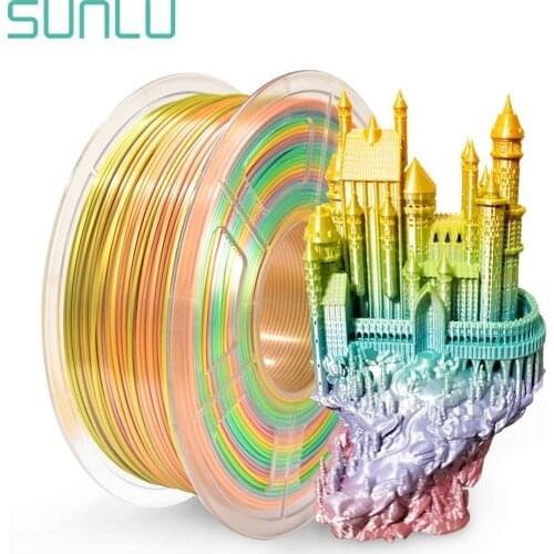 SUNLU 1.75mm PLA SILK Rainbow color 3D printer Filament tangle free 100% no bubble with Vacuum bag packing Tolerance +/-0.02mm