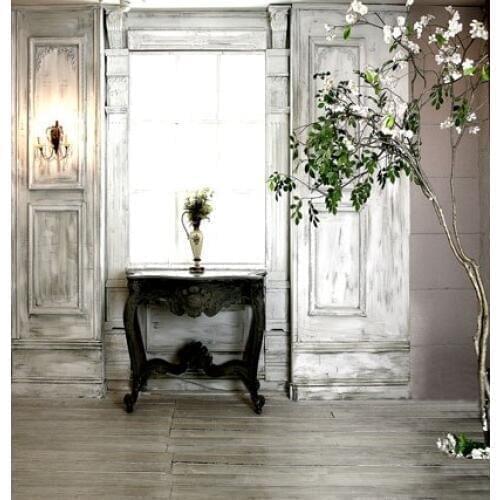 White Wood Wall with Green Tree Indoor Scenic Photography Background 200x300cm Custom Backdrops for Wedding Photo Studio