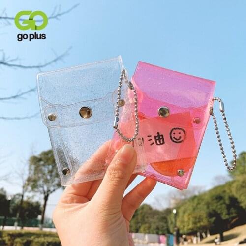 GOPLUS Transparent Slipper Button Storage Bag Girl Heart Lipstick Storage Bag INS Style Mini Portable Pocket Wallet
