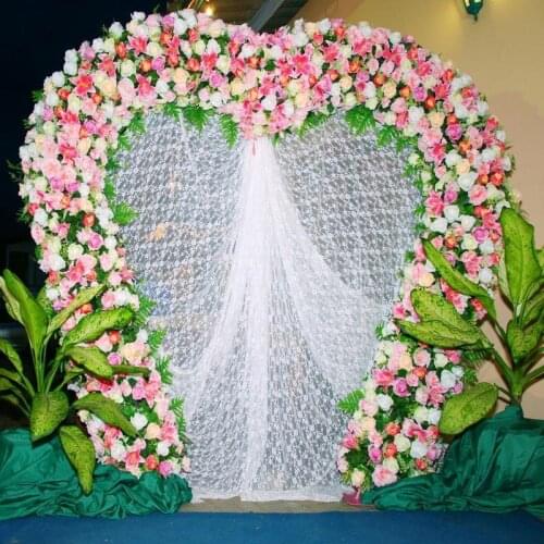 Interior Love Heart Shaped Flowers Gate Marriage Wedding Backdrops Portrait Vinyl Photography Background For Photo Studio