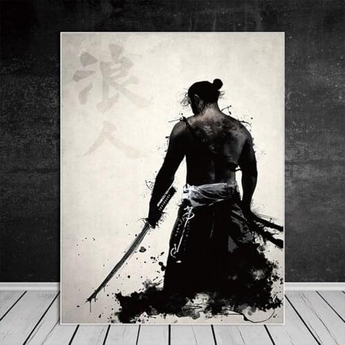 Japanese Samurai Painting Modern Wall Canvas Paintings Posters and Prints Wall Art Picture for Living Room Home Decoration