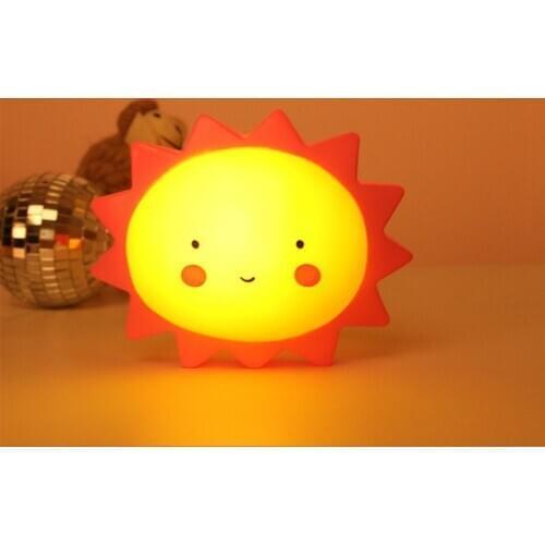 Creative Sun Shape Button Battery Night Light Children Light Baby Nursery Lamp Bedroom Sleep for Children Toy Christmas Gifts